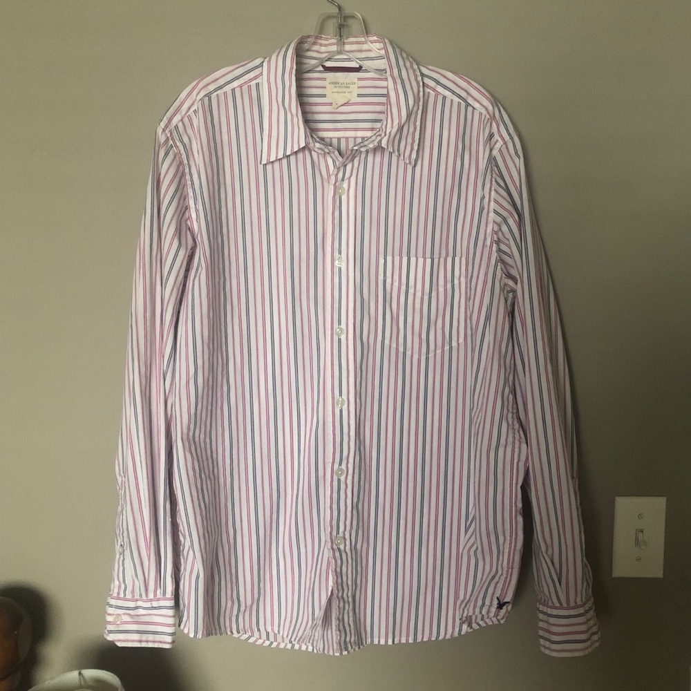 American Eagle Large Striped Button Down